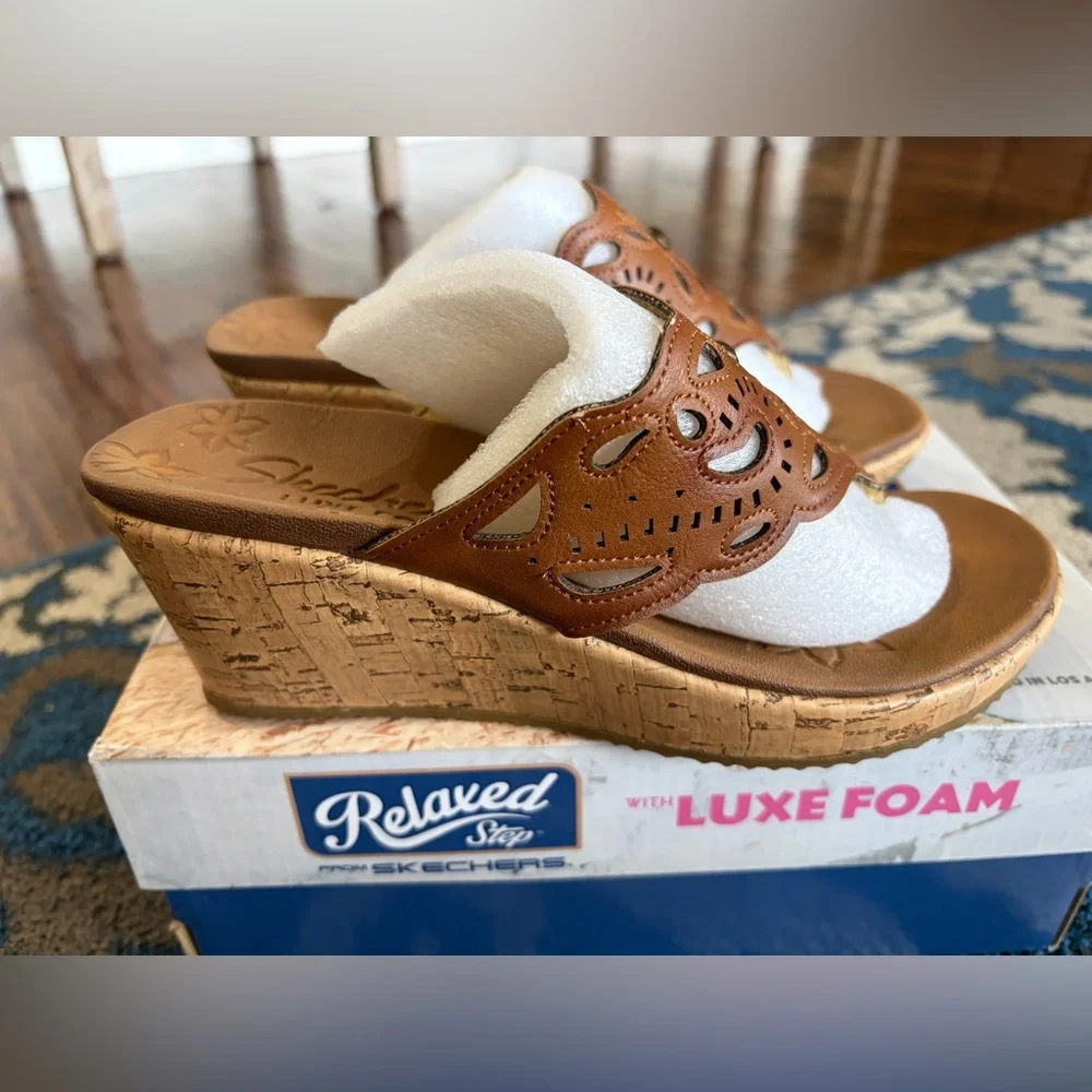 Skechers Brown Relaxed Step Sandals
